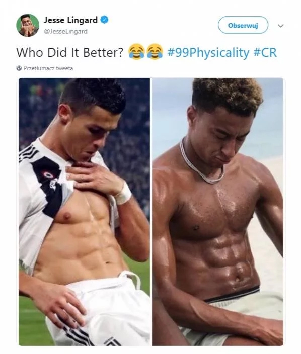 Jesse Lingard porównał się do Ronaldo... :D